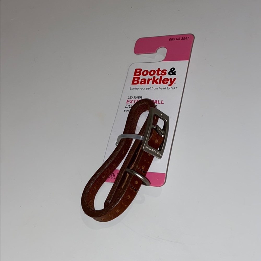 Brown and Black Genuine Leather 6-8" Dog Collars XS - Picture 5 of 10
